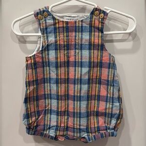 Janie and Jack Plaid Baby Overall Bodysuit